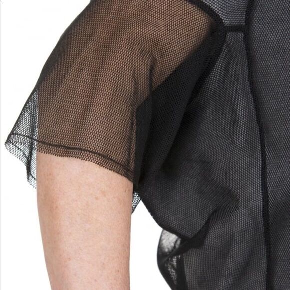 KEDZIOREK Lagenlook Crew Neck Short Sleeve Layered Tunic Dress Black 44 - Picture 5 of 14